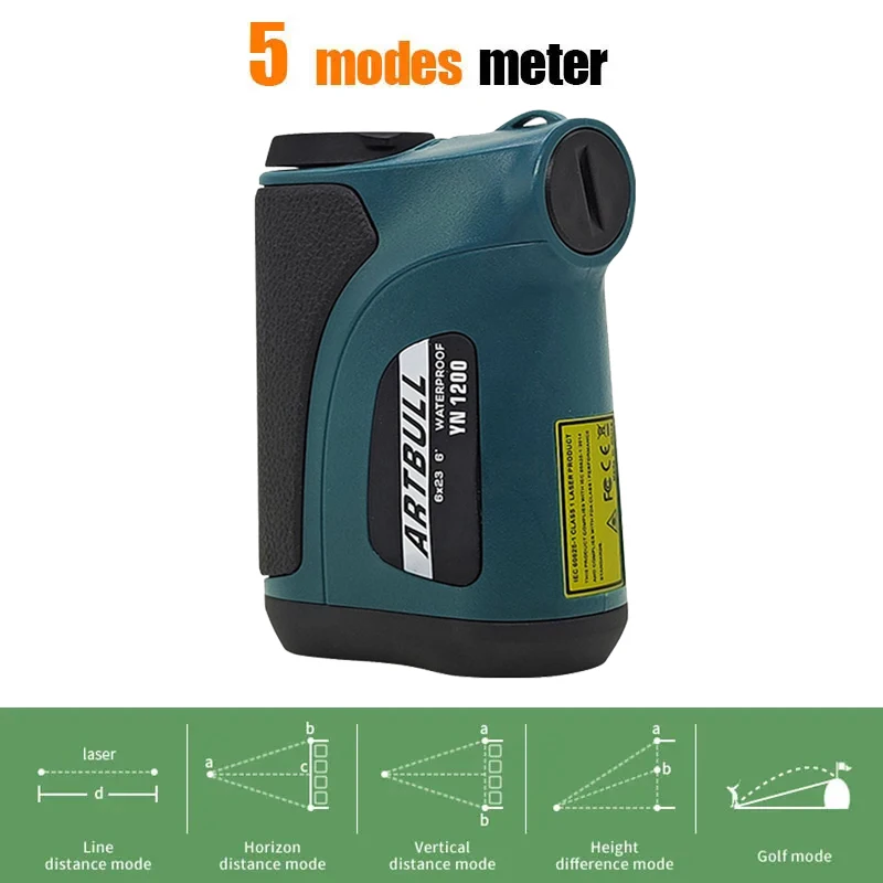 Laser Rangefinder Hunting Outdoor 1200M 650M Golf Range Finder with Flag-Lock Slope Adjusted Distance Meter Monoculars