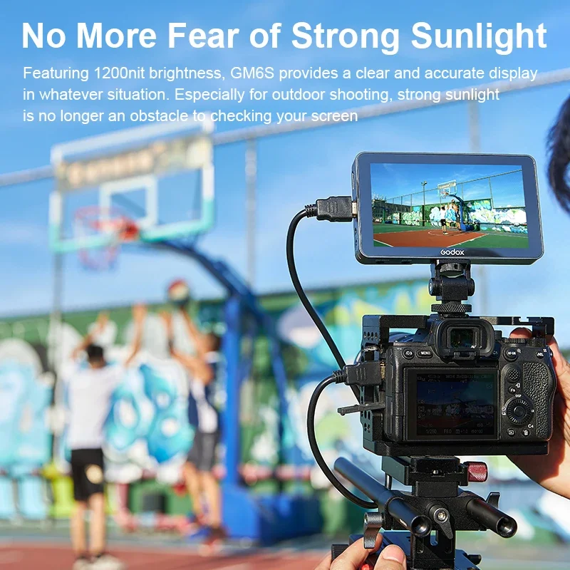 Godox Gm 6S Draagbare Monitor 5.5-Inch 4K Hdmi Touchscreen Dslr Camera Monitor Foto Video Focus Buiten Schieten Met Batterij
