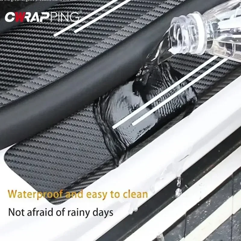 عتبة باب السيارات من ألياف الكربون المضادة للخدش طبقة رقيقة واقية عالمية متينة الخارجية لملحقات حماية عتبة باب السيارة