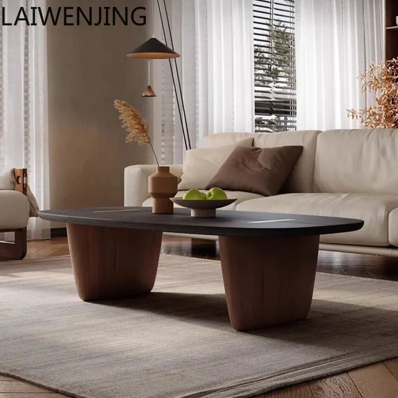 

SGF wabi-sabi wind coffee table living room home modern simple oval high-end tea table