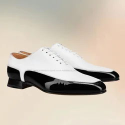 Mocassins de couro envernizado de cores misturadas para homens, sapatos formais masculinos, novos sapatos baixos, elegantes, alta qualidade