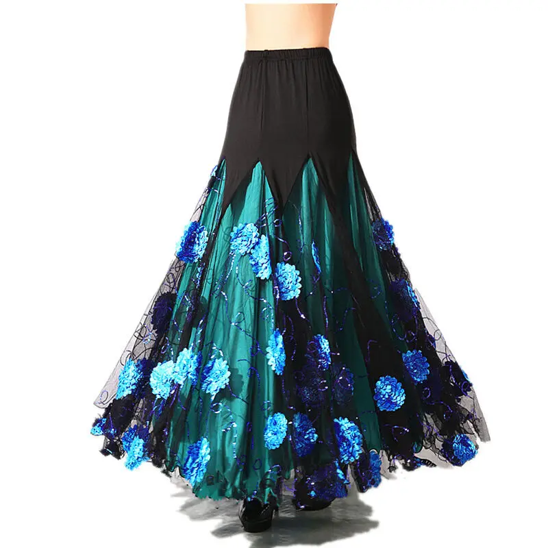 Womens Modern dance skirt show ballroom dance swing skirt dance skirt waltz