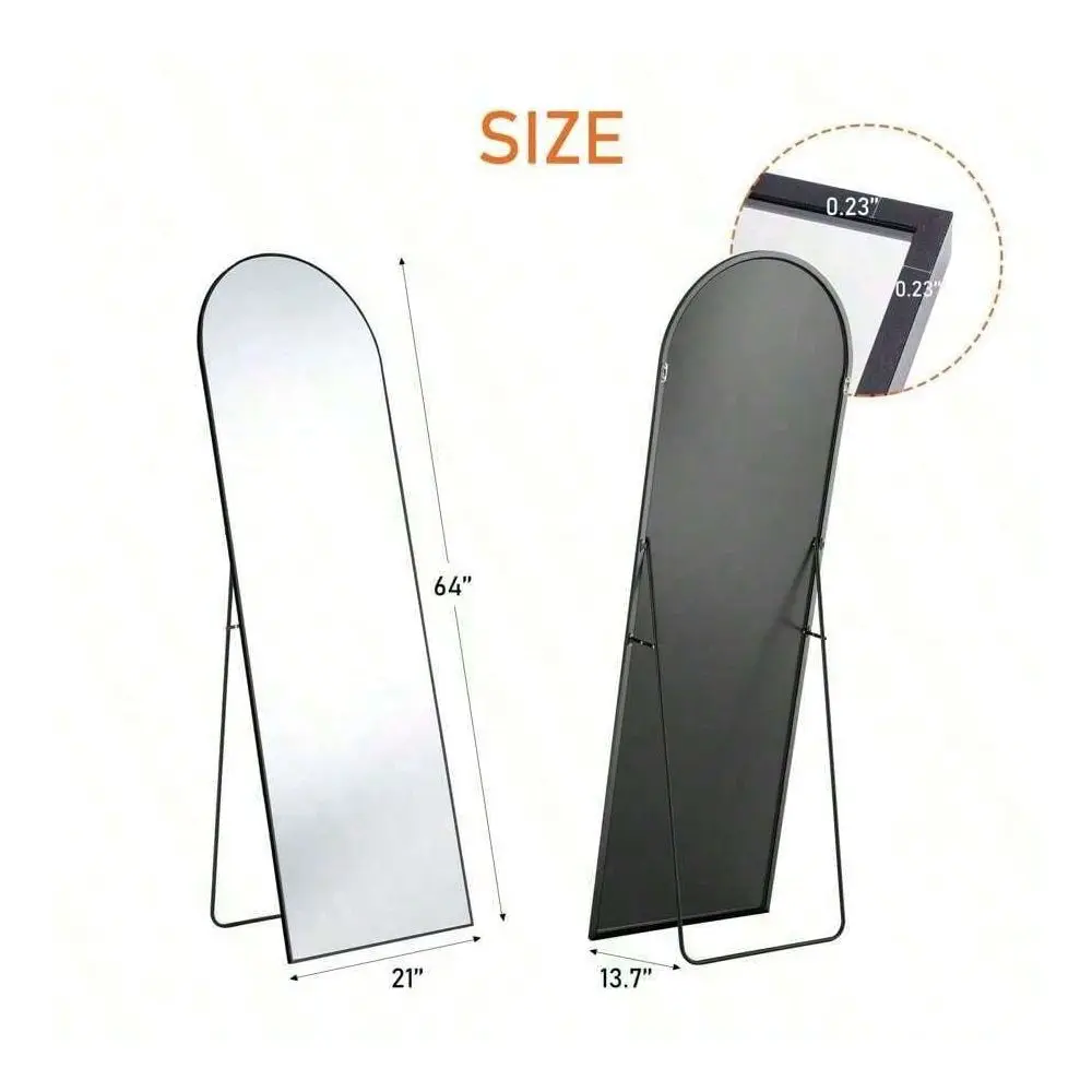 

Full Length Mirror 64X21, Full Body Floor Mirror Bedroom Cloakroom, Standing, Hanging Or Leaning Wall Design, Arch Wall Mirror