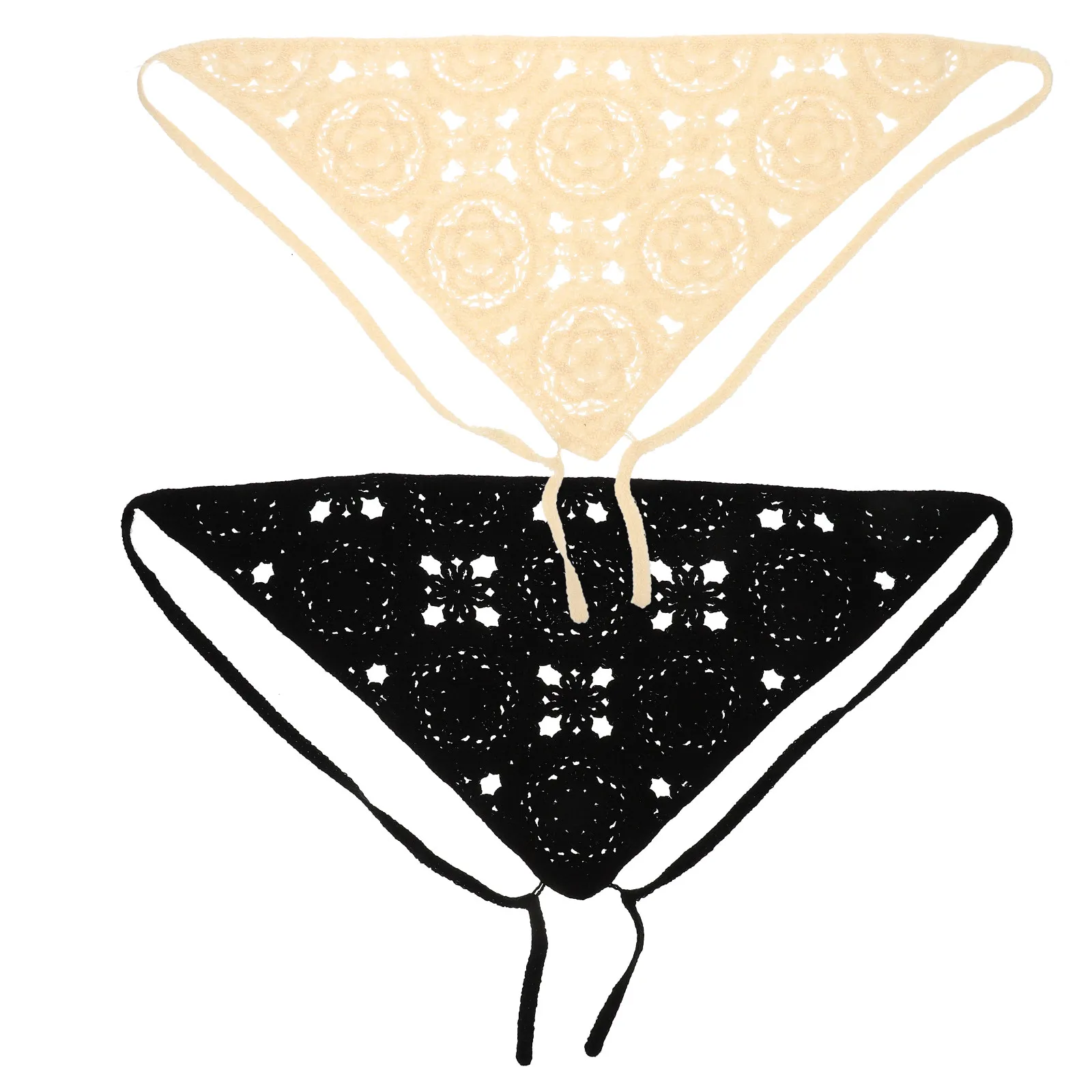 

2pcs Hair Bandanas For Women Crochet Headband Chic Design Nurse Style Knitted Scarf Turban Headwrap Daily Wear Accessories