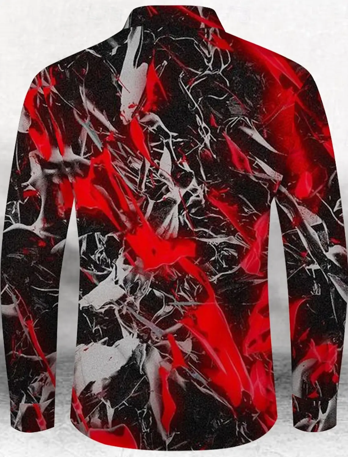 Camisa de manga larga con estampado 3D para hombre, camisa con botones, cuello de camisa de Horror, manchas de sangre, fiesta nocturna, otoño, invierno, primavera y verano, poliéster