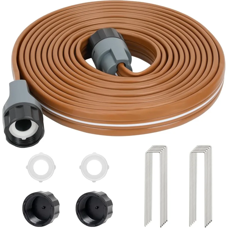 

20-футовый спринклерный шланг с регулируемыми распылительными насадками для эффективной системы полива сада и газонов Прочный дизайн с сеткой