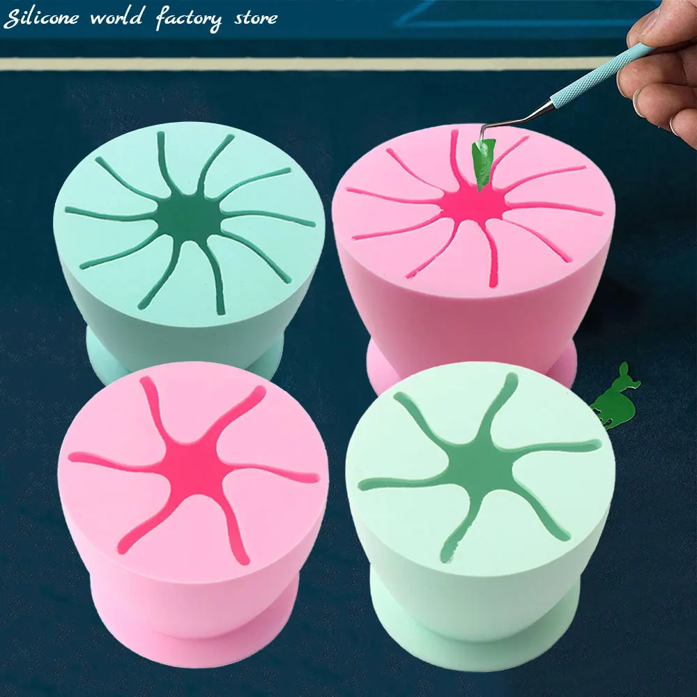 Silicone world Desktop Garbage Collection Box Vinyl Scrap Collector With Suction Cup Silicone Storage Ball Waste Box