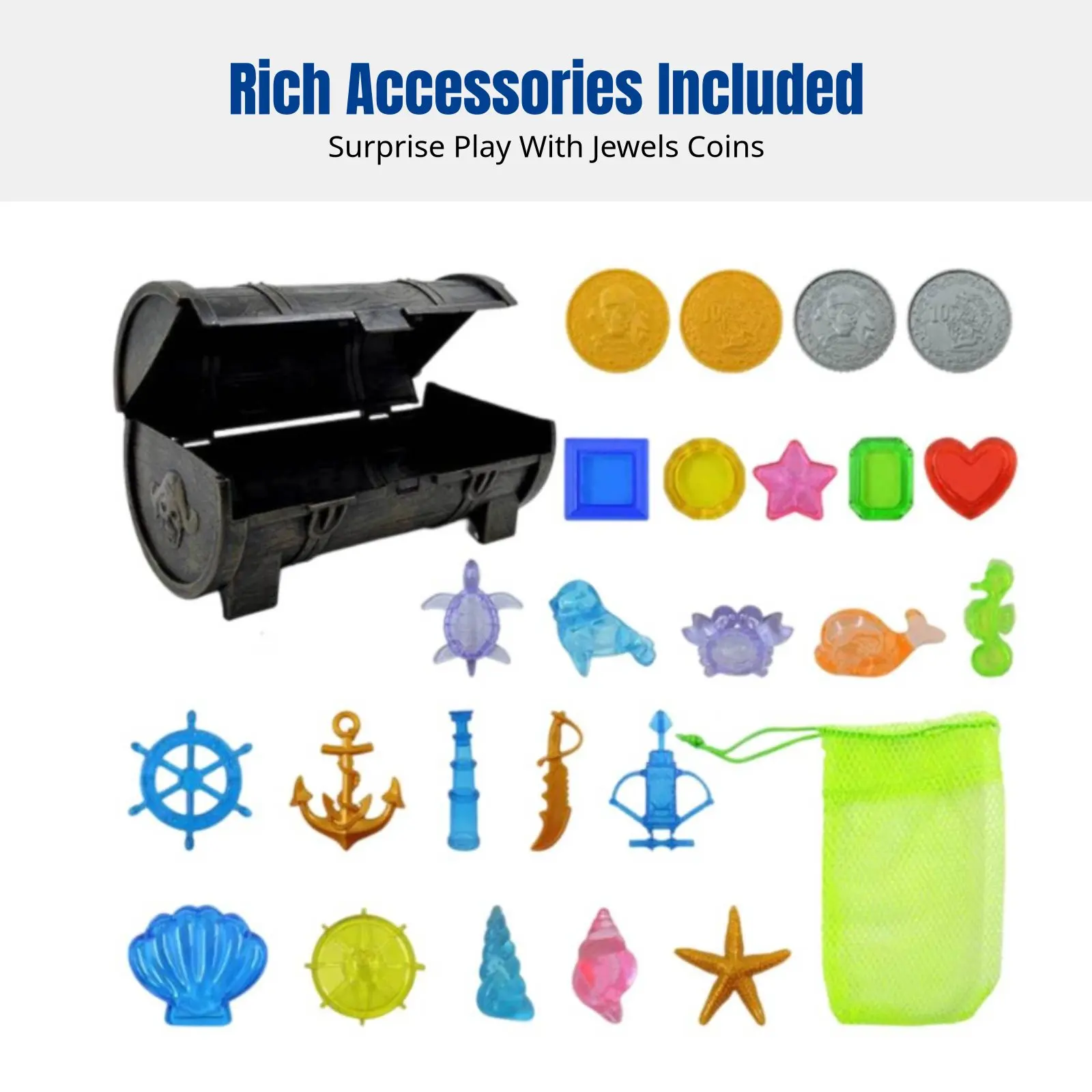 

Пиратский сундук с сокровищами, набор для дайвинга в бассейне, детская акриловая игрушка-кристалл, игра в воде