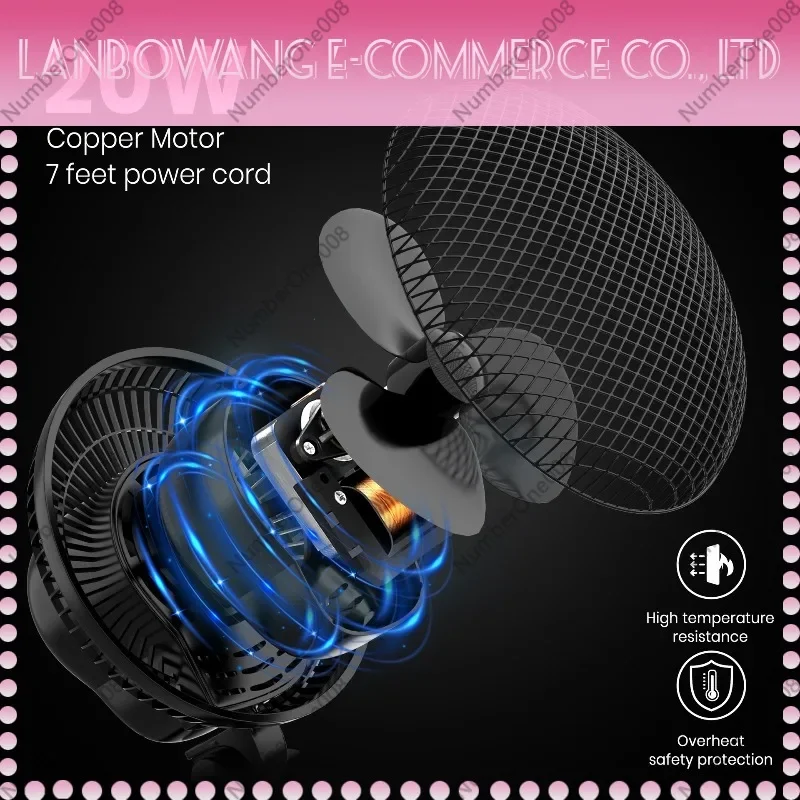 Planting Tent Clip Fan Dormitory Camping Automatic Shaking Electric Fan