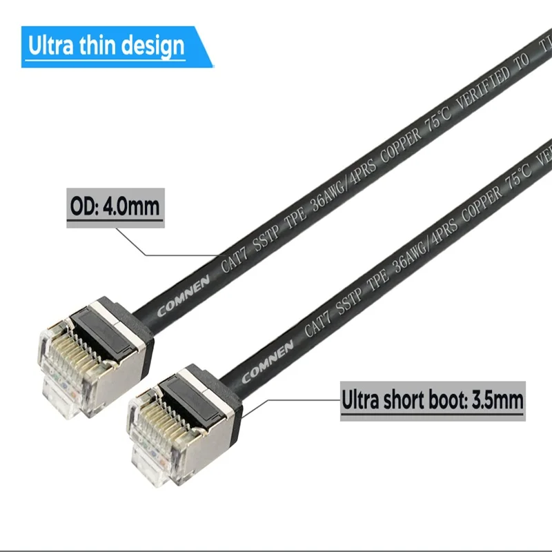 Propatch CAT7 RJ45 corto 10Gbps SSTP 36AWG RJ45 LAN Cable Ethernet Cable Lan para Ps5 enrutador Xbox ordenador