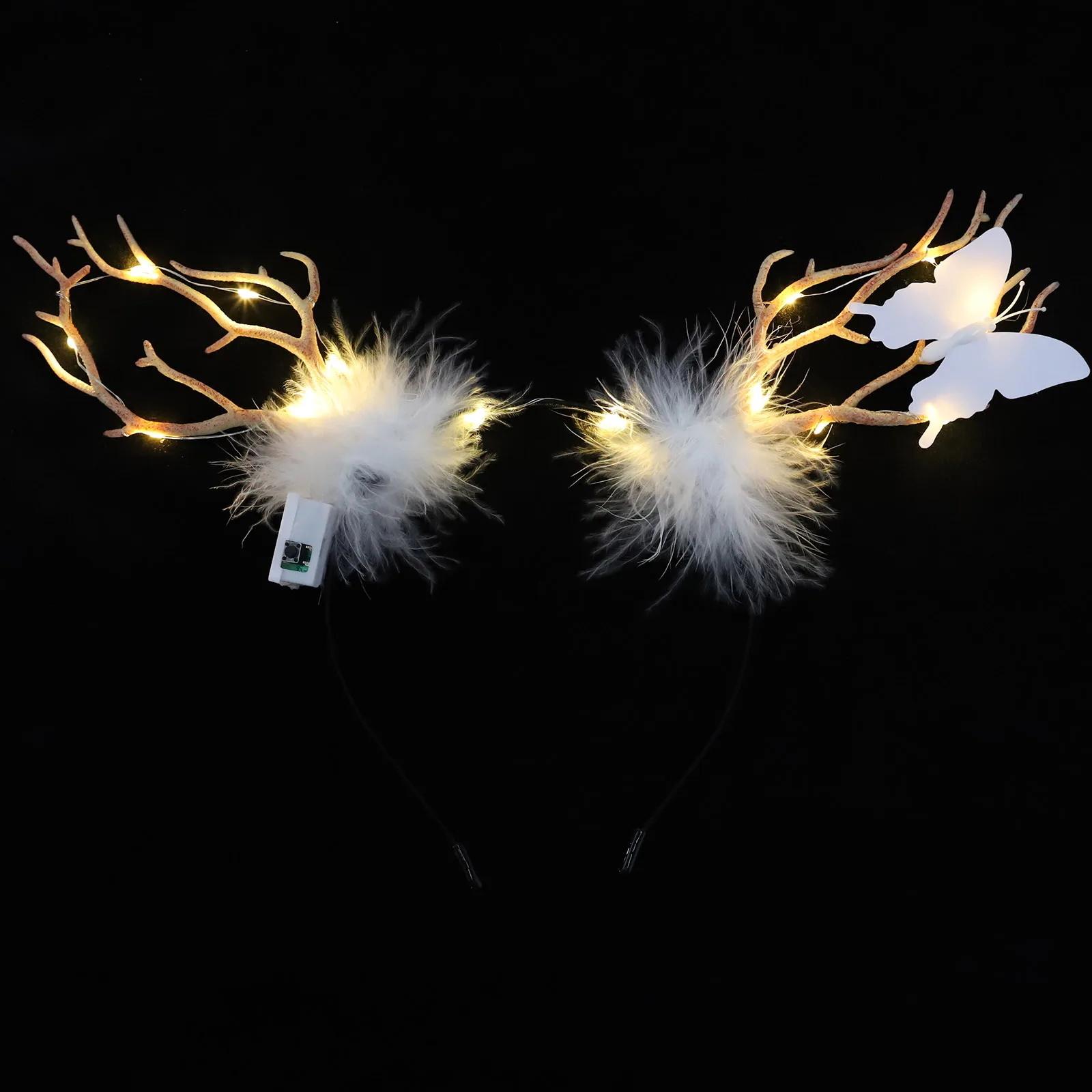 

Glowing Hairb Hair Hoops Deer Horn Headb Plastic Christmas Lovely Deer Horn Headb Festive Comfortable