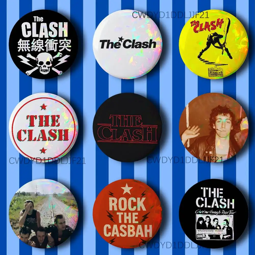 

The C-Clash In London Calling Button Pins Tinplate Brooches Cartoon Creative Badge for Backpack Clothes Decor
