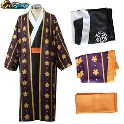 Trafalgar Law Cosplay Costume Anime Wano Country Law Kimono Uniform Full Set Man Halloween Carnival Party Costume