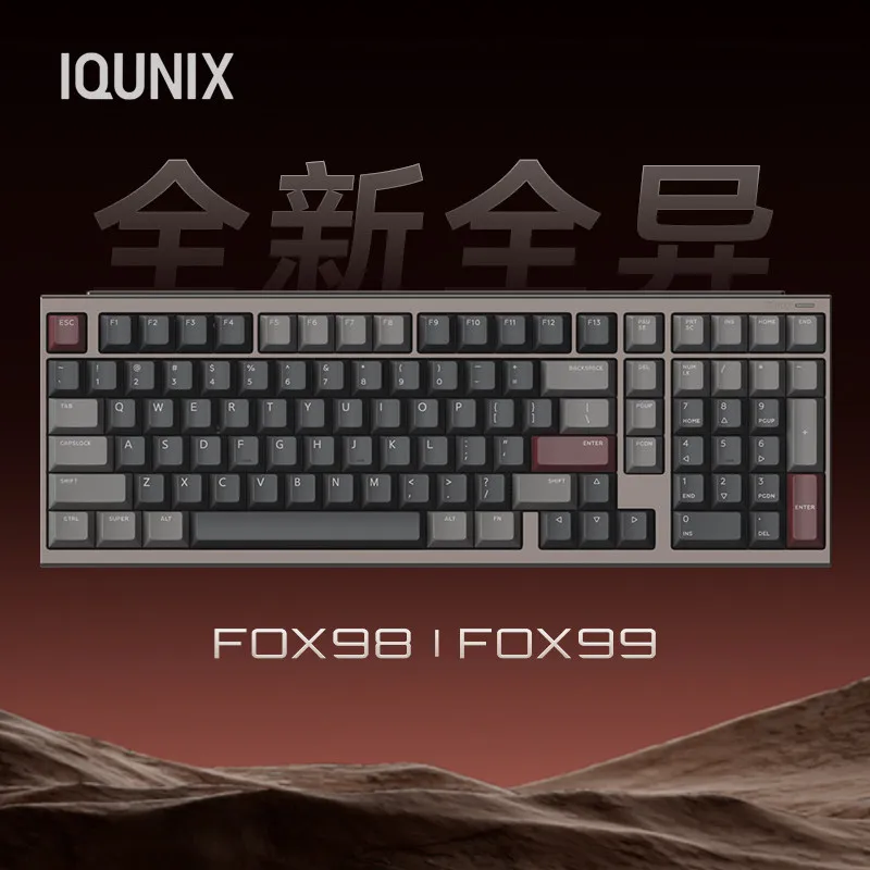 Teclado Mecânico Personalizado Iqunix Fox98 Fox99 com Conectividade em Três Modos e Bateria de Longa Duração de 350 Horas para Jogos e Escritório
