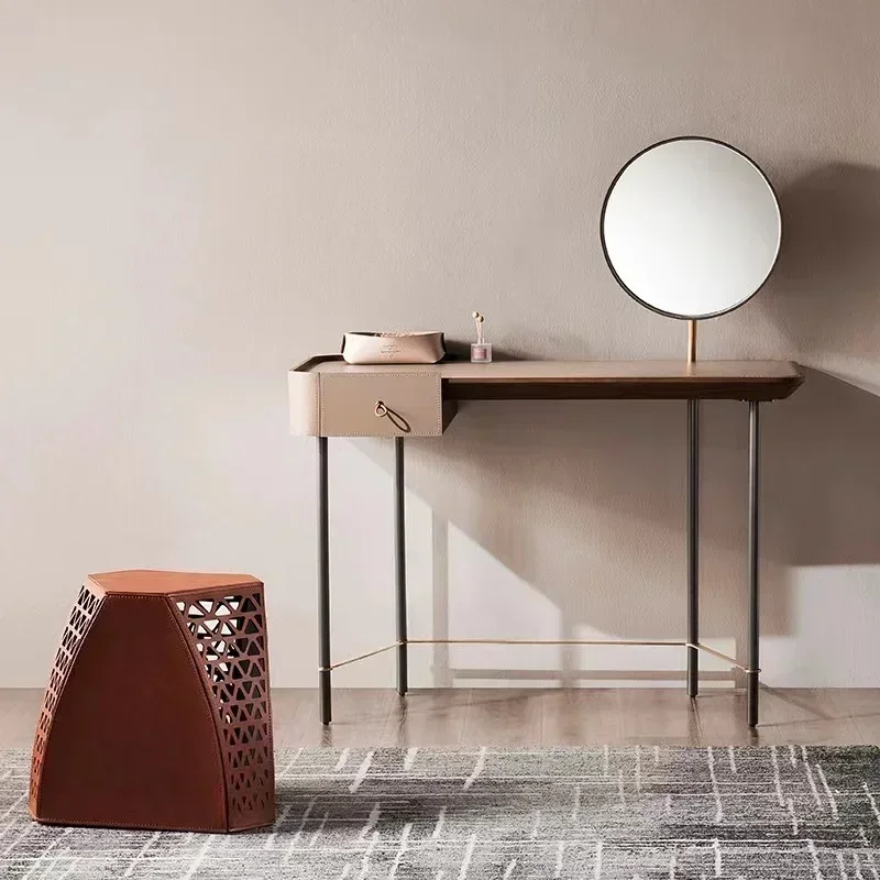 Italian Minimalist Pu Leather Dresser Curio Cabinet Affordable Luxury Style Bedroom Furniture