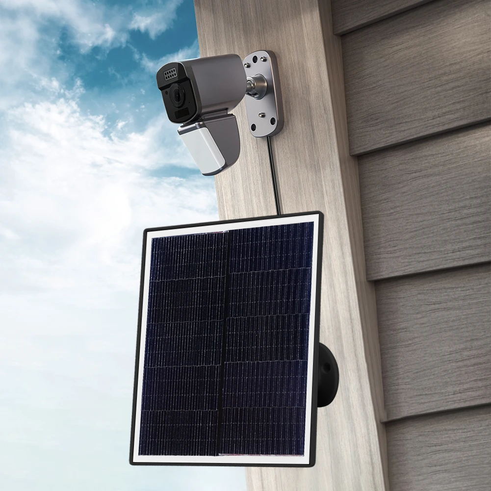 

6W 5V Shingled Solar Panel 24% Efficiency Solar Panel Charger Micro USB & USB-C Port Solar Charging Panel for Security Camera