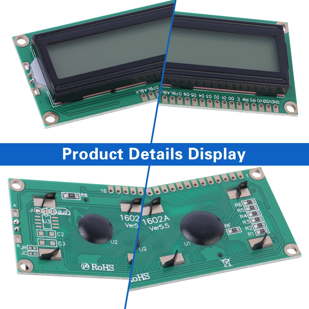 Chip de módulo LCD com letras pretas claras laranja, ST7066U original, 1602A, 1602 16X2, ST7066, 80x36x11mm