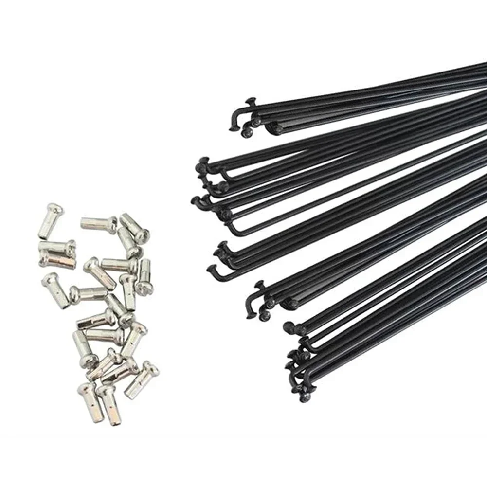 24pcs Bicycle Spoke 255MM 275MM 289MM MTB Bike Steel SPOKES AND NIPPLES For Rim Size 27.5 / 26 / 29 Inch Bikes