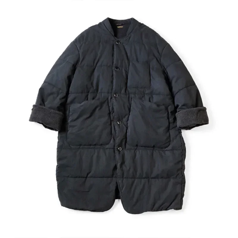 KAPITAL HirMiand-Parka Japonaise Décontractée, Veste en Coton Enveloppé, Mi-Longue, 23AW, 14-ri, Cinq Pièces