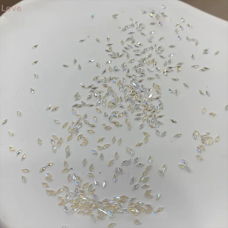 50 pçs mini losango zircão branco arte do prego strass charme manicure ornamentos entusiastas da arte do prego