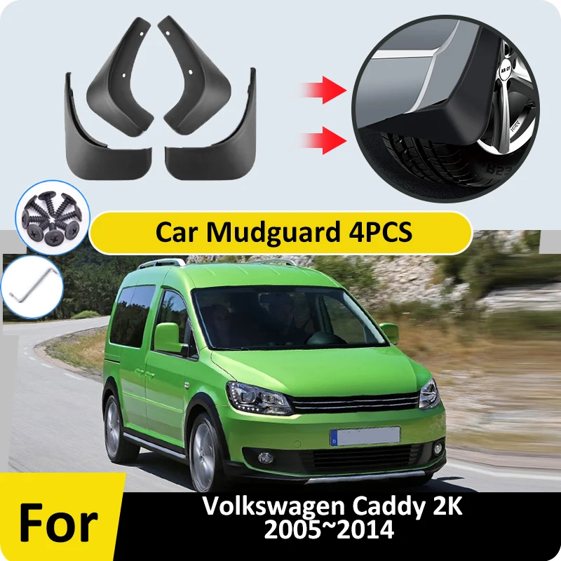 Para Volkswagen VW Caddy 2K 2005 ~ 2014 2007 2010 2012 guardabarros de coche salpicaduras guardabarros rueda delantera trasera guardabarros piezas acampanadas Accesorios