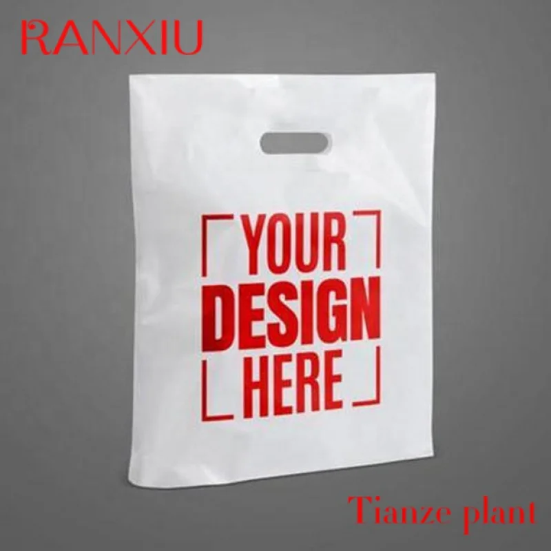 Custom Custom Printed Logo Design LDPE/HDPE handle plastic bag die cut bag shopping bag for clothing/shoe packing