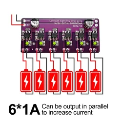 6*1A Lithium Battery Charging Module DC 5V PCB Circuit Board Charger Array for 18650 4.2V Lithium Battery Electric Accessories