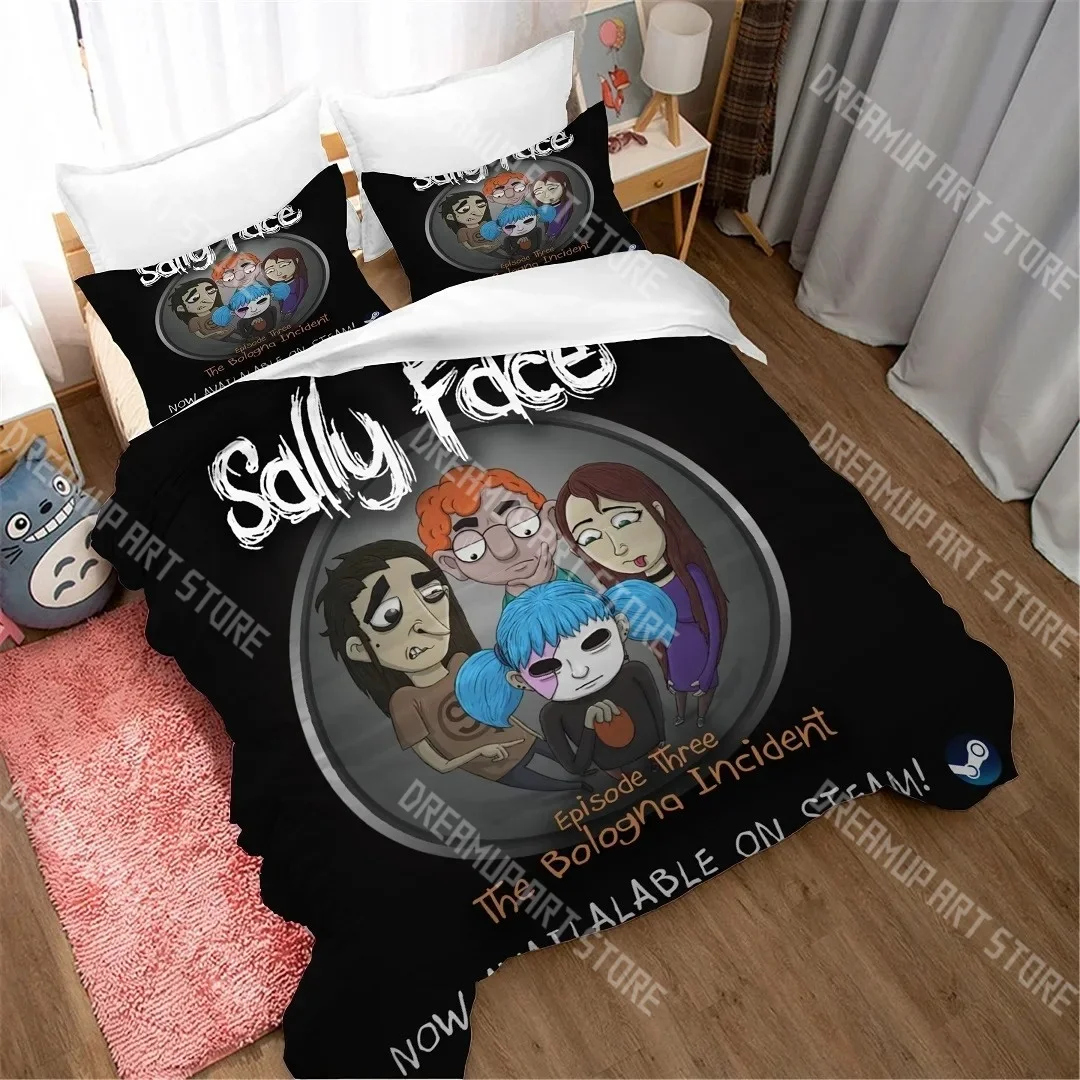 Fashion Sally Face Game Bedding Set Single Twin Full Queen King Size Bed Set Kids Bedroom Duvetcover Sets Bed Sheet Set view 2