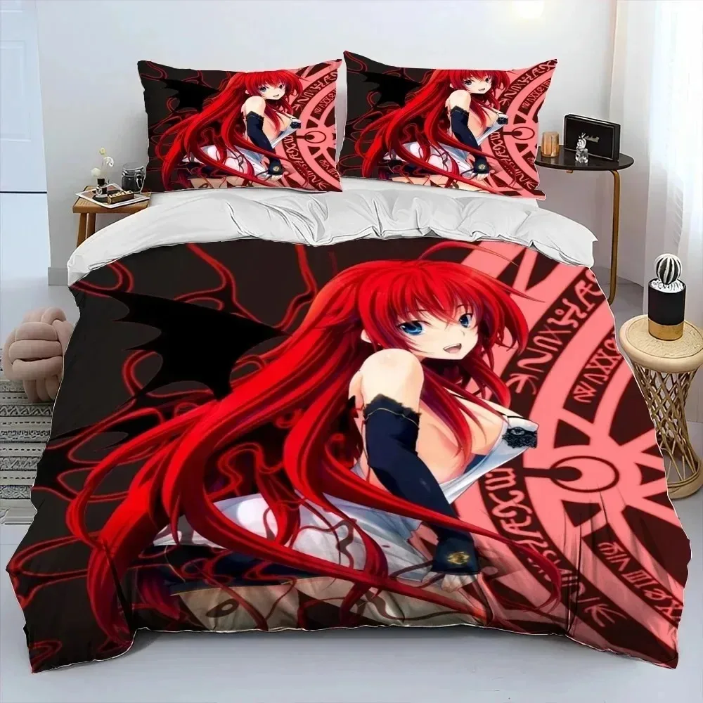 

Sexy Girl High School DxD Anime 3D NEW Duvet Cover Pillowcase Bedding Set Adult Boy Girl Bedroom Decoration Single Double Large
