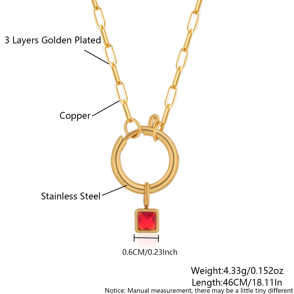 SUNSLL جديد كلاسيكي جولة 12 جوهرة الميلاد القلائد مربع مكعب دلاية من حجر الزركون مطلية بالذهب سلسلة مجوهرات هدايا للرجال النساء