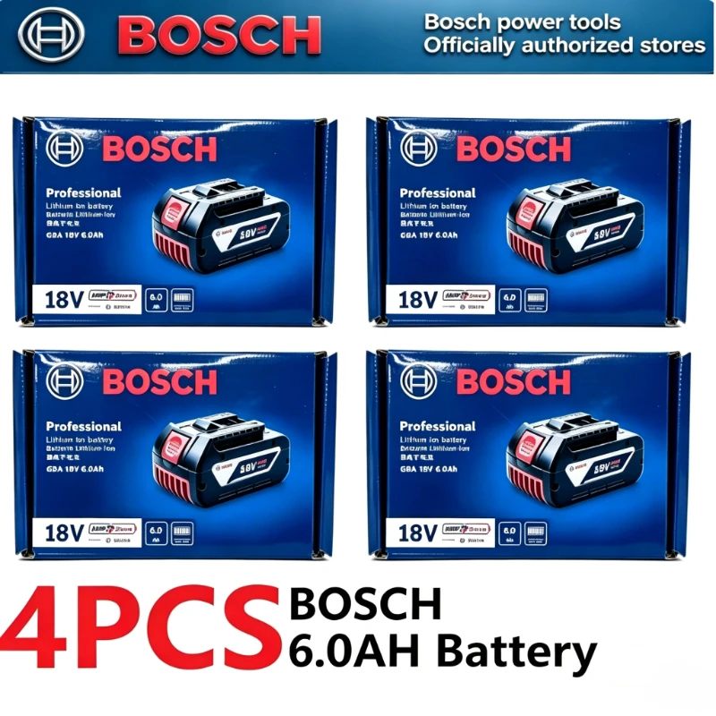 New Genuine BOSCH 18V 6.0Ah Lithium Battery GBA18V 6.0, Heavy Duty Power Source for Impact Driver, Circular Saw & Angle Grinder