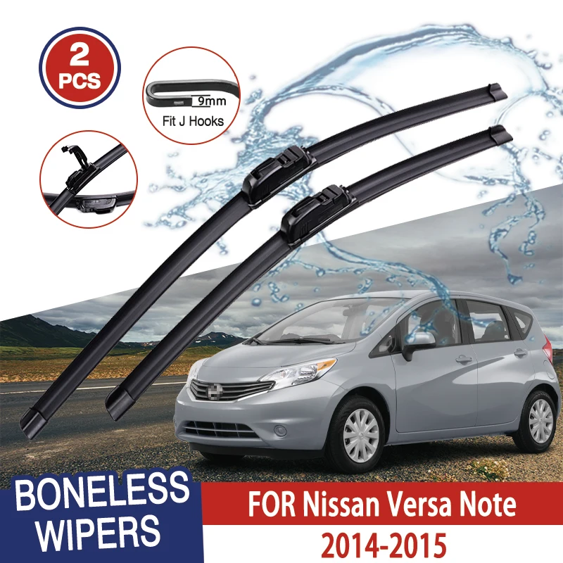 Pro nissan versa poznámky 2014-2015 auto windshield stěrač u-type měkké guma bezrámové bracketless auto wipers 24