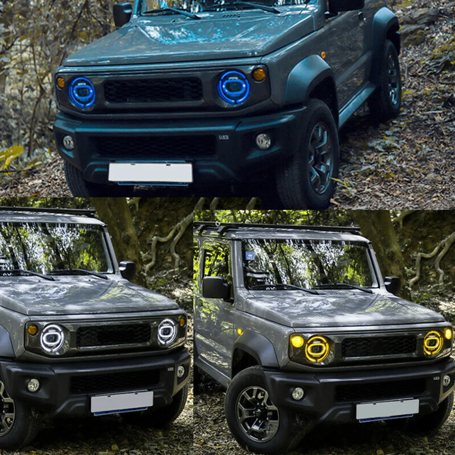 السيارات العارض كشافات الطرق الوعرة 4x4 شاحنة بيك اب كامل Led المصباح الديناميكي DRL متتابعة لسوزوكي جيمي 2019-2024