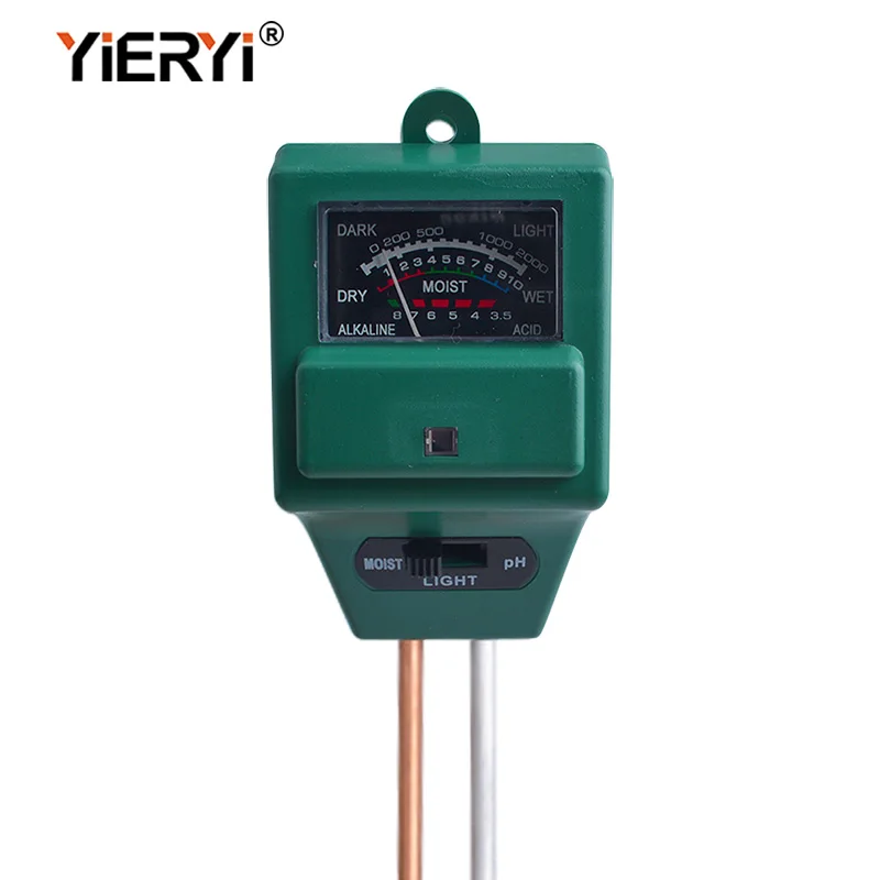 Yieryi 3 in 1 Garden Soil PH Tester Moisture Light Meter Plant Flowers Gardening Supplies Farm PH Soil Planting Monitoring