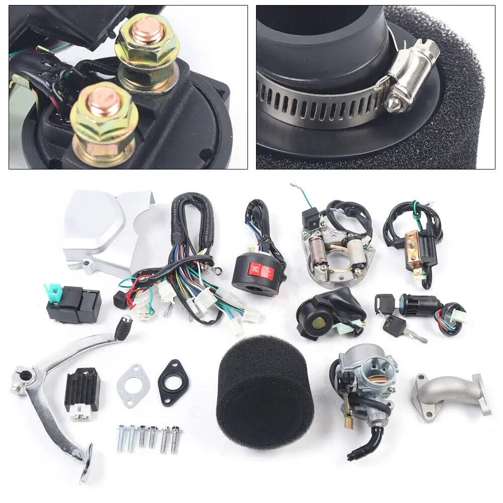 

125CC Electrical Start Stroke Semi Auto Kit 4 Speed W/ Fits ATV Quad Bike Go Kart Semi-Auto Engine Motor + Reverse