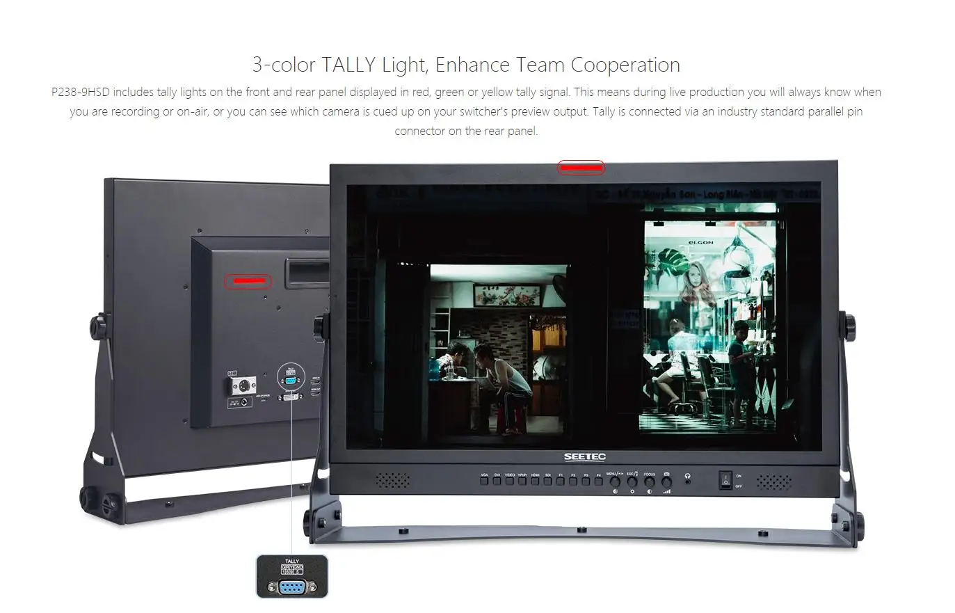 

SEETEC P238-9HSD 23.8 Inch IPS Full HD Monitor 3G-SDI 4K HDMI Broadcast-Grade Director Viewing Device