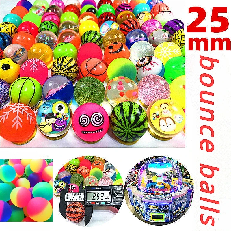 

50PCS 25mm Bouncy Rubber Balls Rubber Elastic Balls Floating Water Toys Children's For Kids Birthday Party Christmas Favors Gift