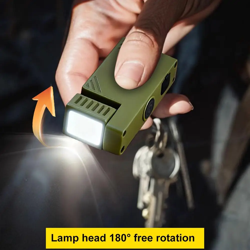 Portable Mini Flashlight Type-C Rechargeable Outdoor Work Lights Keychain Multi Functional Lightweight Emergency Light