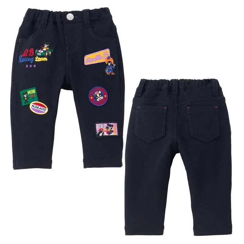 

Winter Japanese Children's Casual Pants Black Bear Racing Corduroy Pant Kids Trousers Baby Girls Clothes Boys Trouser