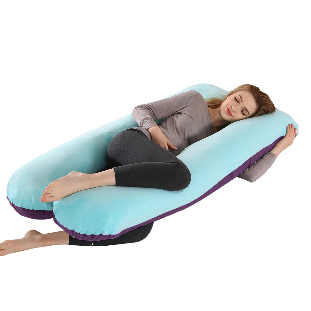 Cuscino premaman per dormire, cuscino completo a forma di U per alleviare il mal di schiena, cuscino di supporto per allattamento e maternità 3 in 1