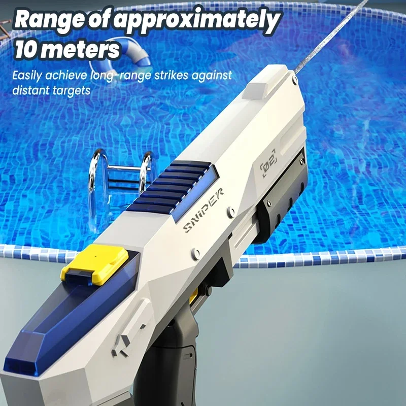 Summer Full Electric Automatic Water Storage Toy Guns，2024 Portable Children Beach Outdoor Fight Fantasy Toys for Boys Kids Game