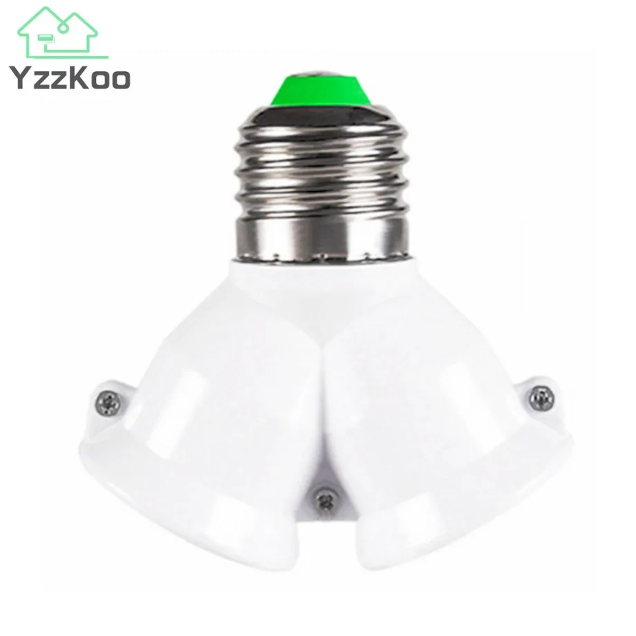 YzzKoo Screw E27 LED Base Light Lamp Bulb Socket E27 to 2-E27 Splitter Adapter Lamp Holder E27 Socket Bulb Holder