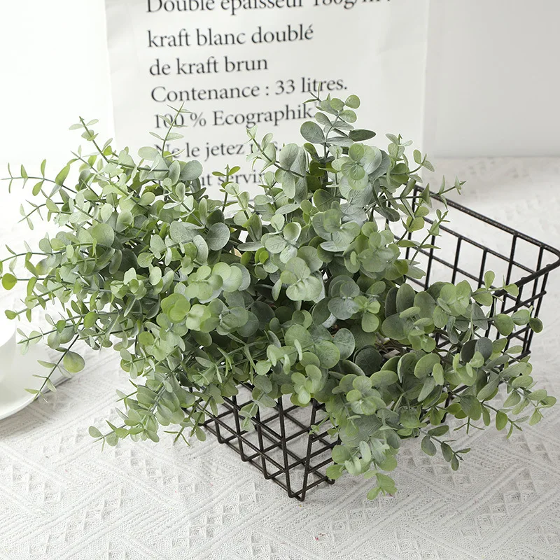 6 Zweig 36 Köpfe Eukalyptusblatt Künstliche Pflanzen Blumenstrauß für Wohnzimmer Dekoration Braut Hochzeit Vasen Blumen Blumenstrauß Dekor – Detail 2