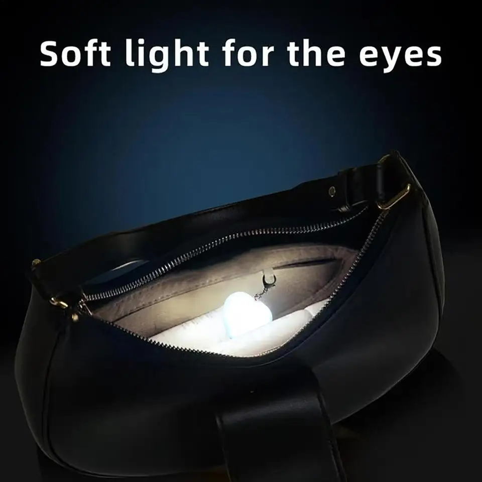 Love Wallet Tote Bag Touch Sensing Light – Heart-Shaped LED Purse Light, Rechargeable Keychain Light For Girlfriend, Wife, Daughter