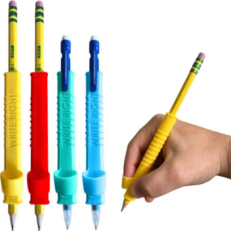 

4Pcs/Set New Learning Write Pencil Sleeves Autism Anxiety Relief Pen Protective Cover Silicone Pen Holder