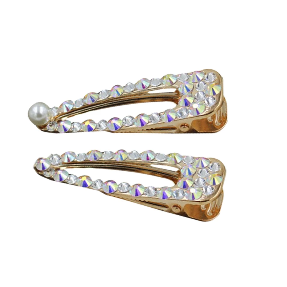 

2Pcs Crystal Pearl Hair Clips Durable Long Lasting Women Accessories Wedding Party Decorations Styling Aid