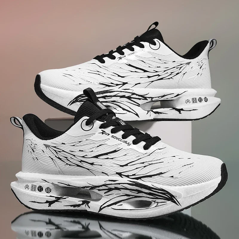 

Brand Men Carbon Plate Running Shoes Soft Cushion Shock Absorbing Sports Shoes Unisex Sneakers Light Anti-Slip Noctilucent Shoes