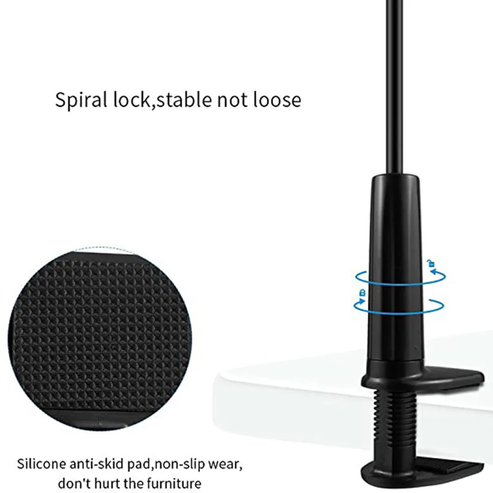 Soporte Universal Flexible con abrazadera de montaje en cuello de cisne, soporte para teléfono perezoso de brazo largo para iPhone Anroid, teléfono móvil, cama, escritorio, soporte para teléfono