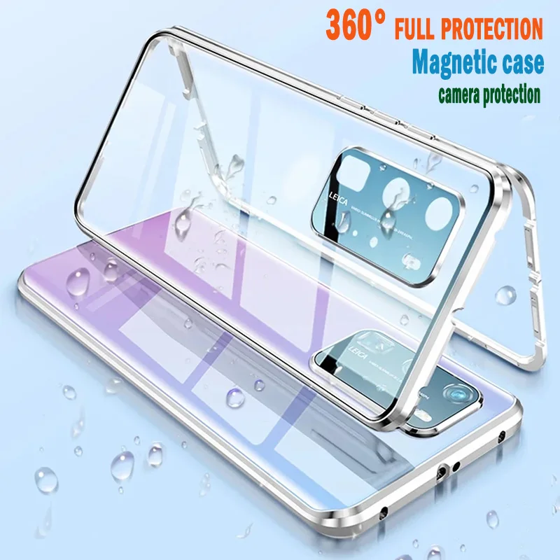 50pc 360 Double-sided Glass Magnetic Case For Xiaomi 12 Redmi Note 11 10 9 9T 10X K40 K50 Pro Camera lens Protection Cover Coque