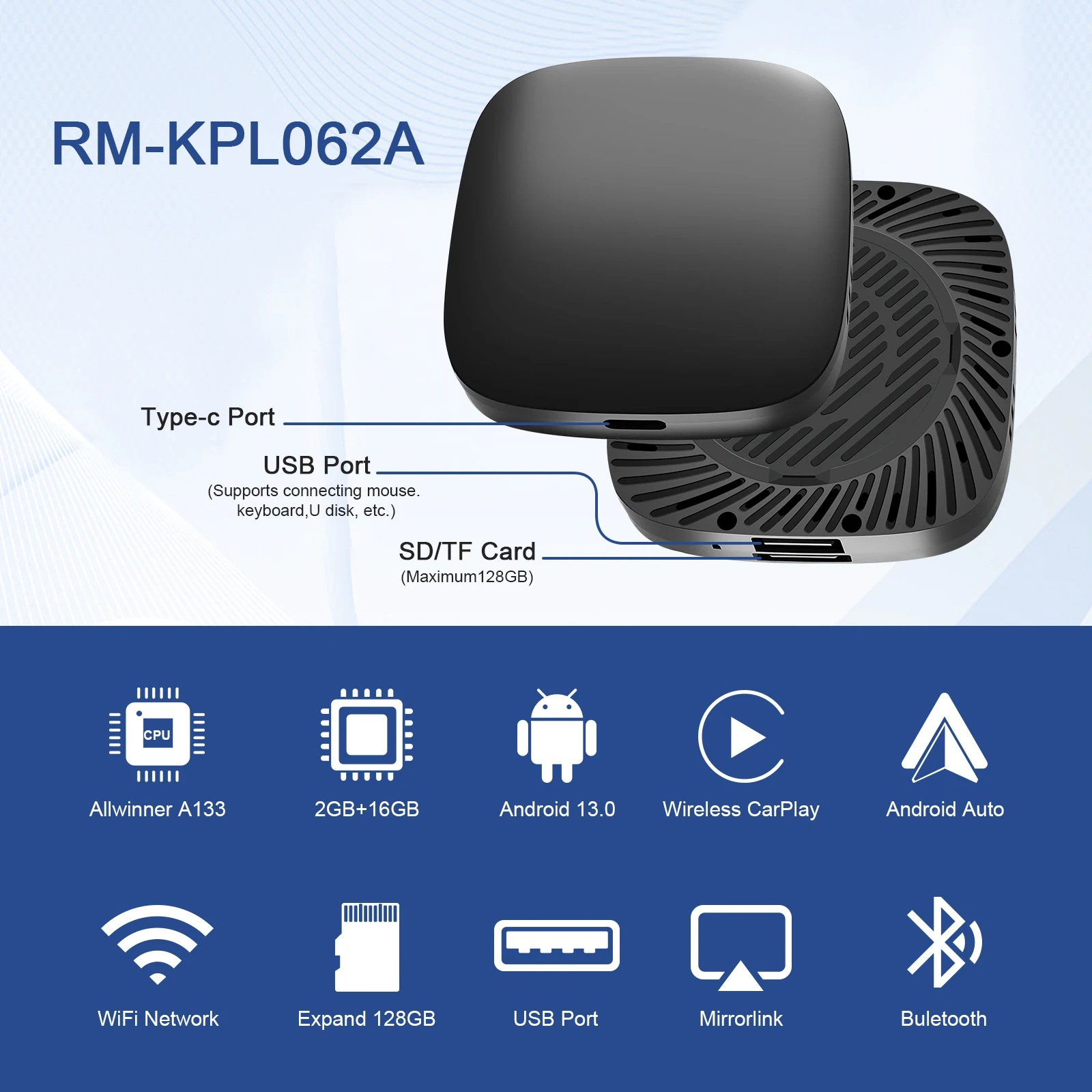 Ezonetronics 3‑in‑1 CarPlay Ai Box Android 13 Independent System Wireless CarPlay Android Auto Adapter for Buit in CarPlay Cars
